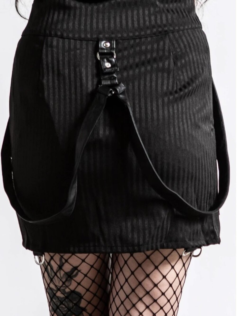 Killstar ✦ Katy Coffin Skirt ✦ Soft Stretch Zip Strap D-Ring Gothic Mini XS - Picture 3 of 6